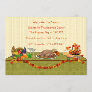 Thanksgiving Dinner Table Invitation