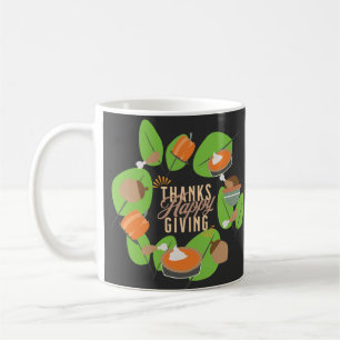 Thanksgiving Dinner Turkey Pumpkin Fall Greenery Coffee Mug