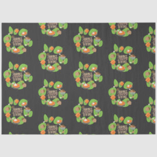 Thanksgiving Dinner Turkey Pumpkin Fall Greenery  Tissue Paper