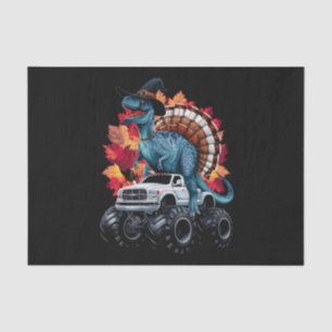 Thanksgiving Dinosaur T-Rex Monster Truck Tissue Paper