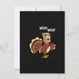 Thanksgiving Dog Funny Fake Dog Woof Thanksgiving Invitation
