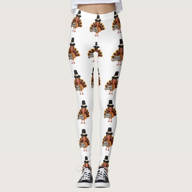 thanksgiving donald trump turkey leggings (Front)
