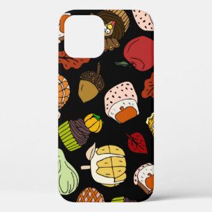 Thanksgiving doodles, festive, hand-drawn set. iPhone 12 case