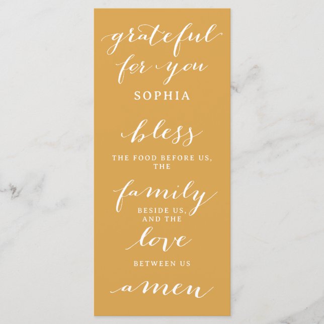 Thanksgiving Double Sided Menu and Place Card Pray (Front)