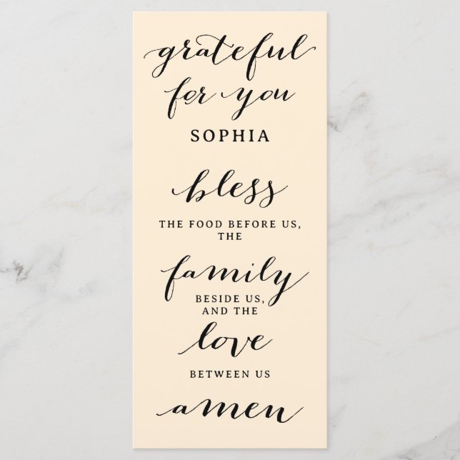 Thanksgiving Double Sided Menu and Place Card Pray (Front)