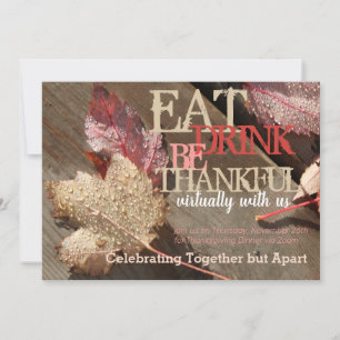 Thanksgiving Eat Drink Be Thankful Flat Card