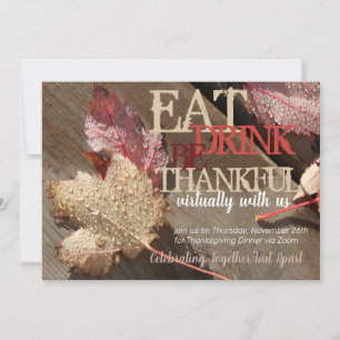 Thanksgiving Eat Drink Be Thankful Flat Card