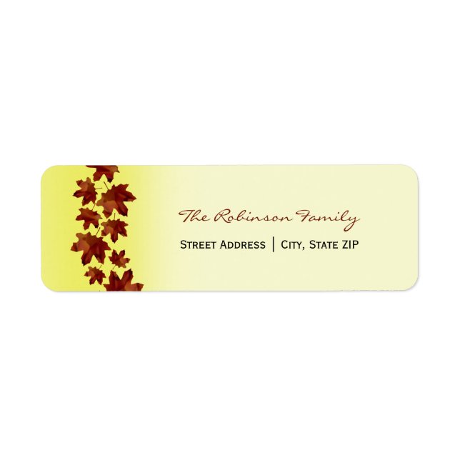 Thanksgiving / Étiquettes de adresse d'automne - F (Devant)