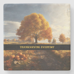 Thanksgiving Everyday Stone Coaster Custom Text