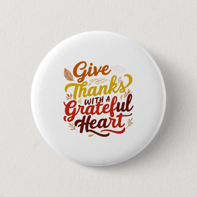 Thanksgiving Fall  2 Inch Round Button (Front)