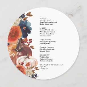 Thanksgiving Fall autumn Pumpkins Menu