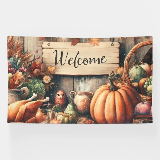 Thanksgiving/Fall/Autumn/Vintage  Banner (Horizontal)