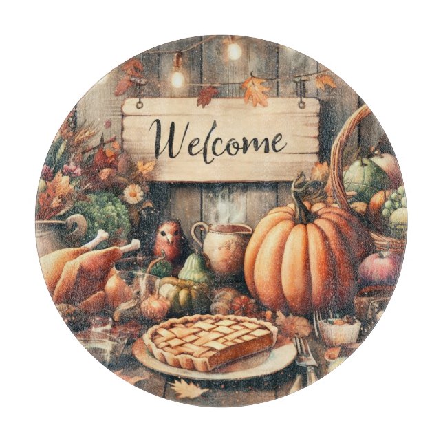 Thanksgiving/Fall/Autumn/Vintage  Cutting Board (Front)
