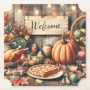 Thanksgiving/Fall/Autumn/Vintage  Paper Coaster