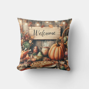 Thanksgiving/Fall/Autumn/Vintage  Throw Pillow