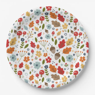 Thanksgiving Fall Colours Thankful Holiday Party Paper Plate
