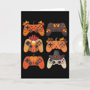 Thanksgiving Fall Gaming Controllers Turkey Funny  Card
