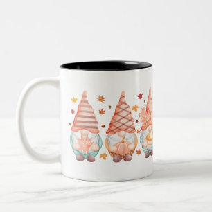 Thanksgiving Fall Gnome Autumn Holidays Two-Tone Coffee Mug