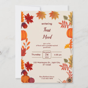 Thanksgiving Fall Invitation Card