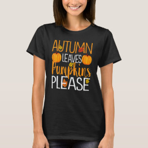 Thanksgiving Fall Mom  Autumn Leaves and Pumpkin P T-Shirt