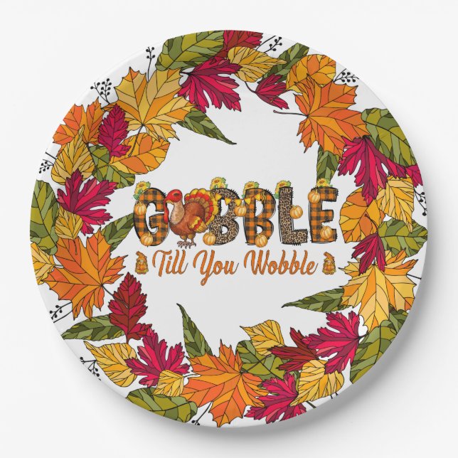 Thanksgiving Fall  Paper Plate (Front)