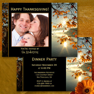 Thanksgiving Fall Photo Card Invitation
