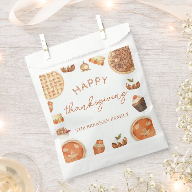 Thanksgiving Fall Pumpkin Pie Favour Bag  (Clipped)
