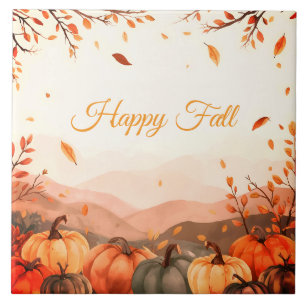 Thanksgiving, Fall Season ,Happy Fall Outdoor Pill Tile