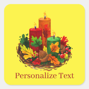 Thanksgiving Fall  Square Sticker