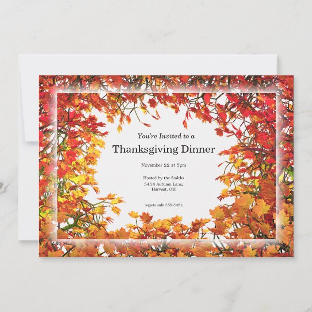 Thanksgiving Fall Tree Circle Invitation (Front)
