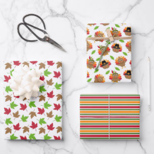 Thanksgiving Fall  Wrapping Paper Sheet