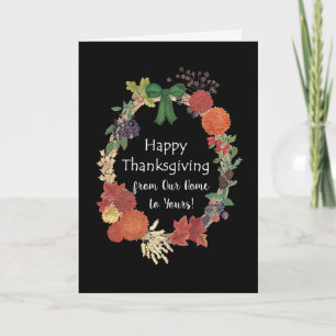 Thanksgiving Fall Wreath From Our Home to Yours Holiday Card