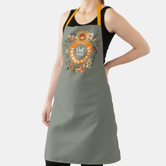 THANKSGIVING Fall Wreath | Personalized Chef Apron (Insitu)