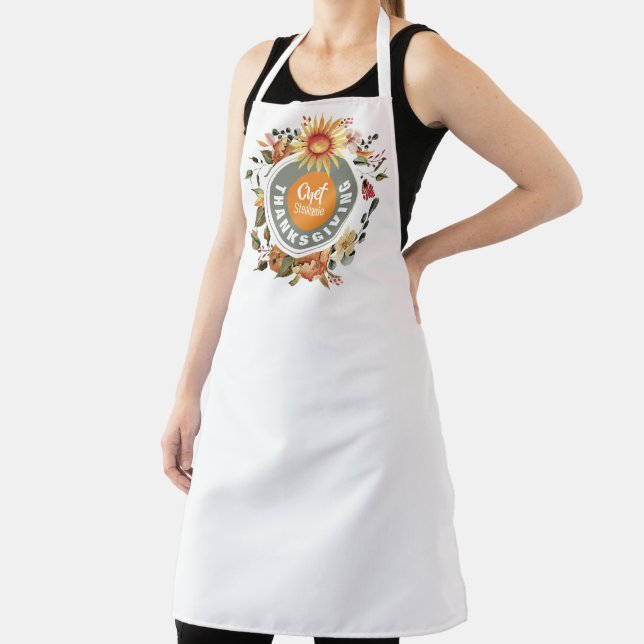 THANKSGIVING Fall Wreath | Personalized Holiday  Apron (Insitu)