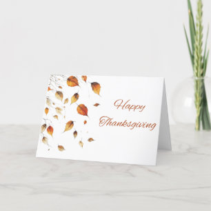 Thanksgiving Falling Leaves Card