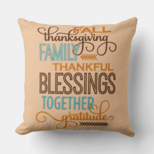 Thanksgiving Family Blessings Throw Pillow
