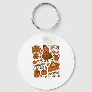 Thanksgiving Family Dinner Funny Turkey Gravy Pump Keychain