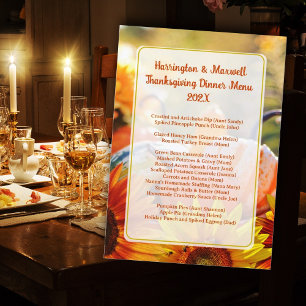 Thanksgiving Family Dinner Menu Template