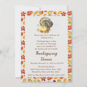 Thanksgiving Family Friends Dinner  Invitation