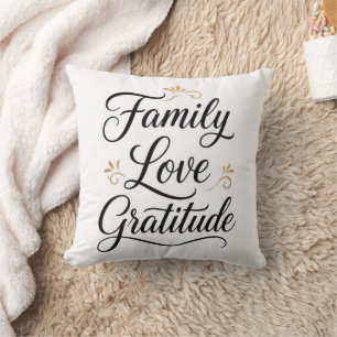 Thanksgiving Family Gratitude Throw Pillow
