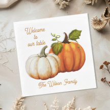 Thanksgiving Family Name Welcome Pumpkins