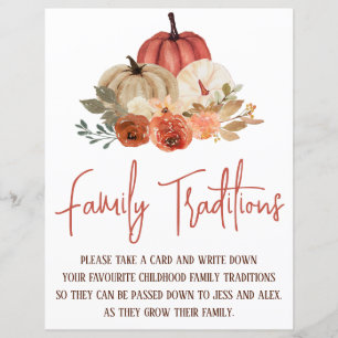 Thanksgiving Family Traditions Game, Baby Shower