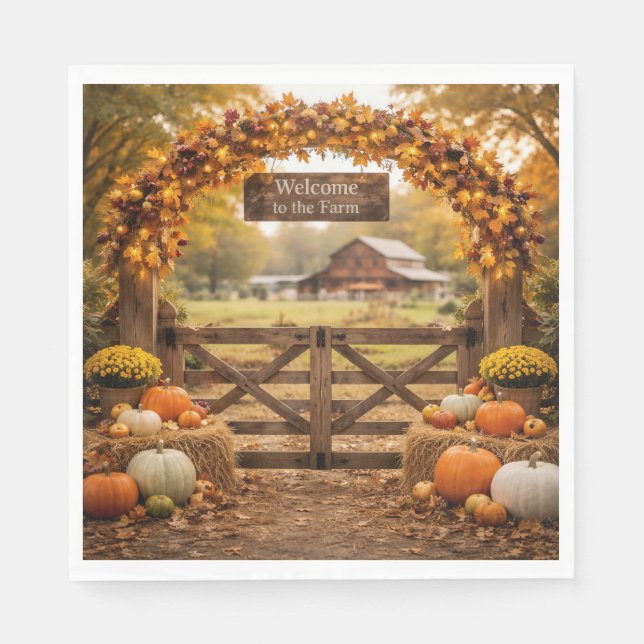 Thanksgiving Farm Napkin (Front)