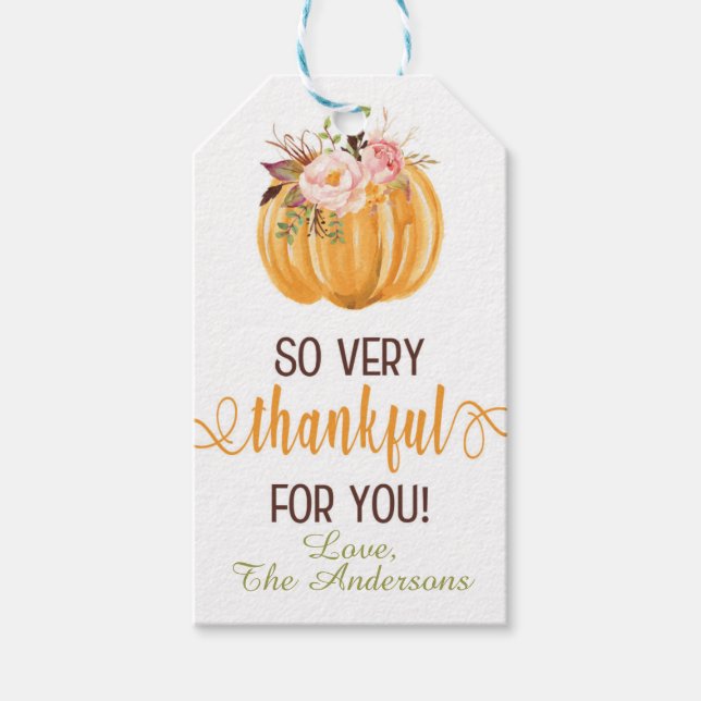 Thanksgiving Favour Tag | Floral (Front)