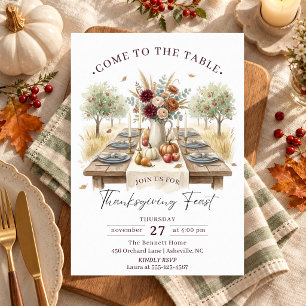 Thanksgiving Feast Elegant Fall Dinner Party Autum Invitation