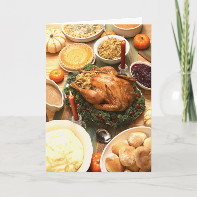 Thanksgiving Feast Holiday Card (Front)