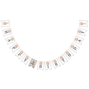 Thanksgiving First Birthday Pumpkin Bunting Flags