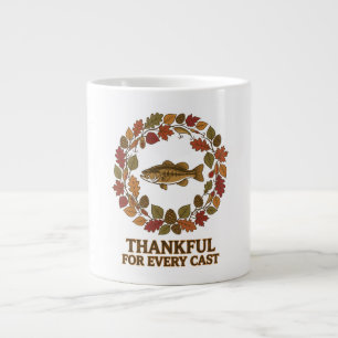 Thanksgiving Fishing Shirt Large Coffee Mug