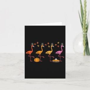 Thanksgiving Flamingos Funny Fall Autumn Bird Men  Card