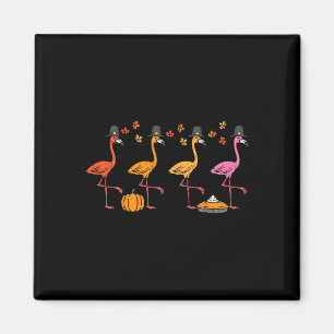 Thanksgiving Flamingos Funny Fall Autumn Bird Men Magnet